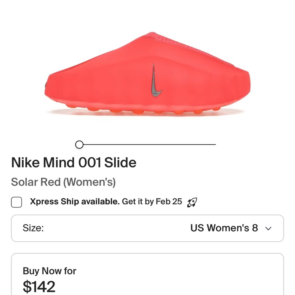 Nike Mind 001 Slide in Bright Red
